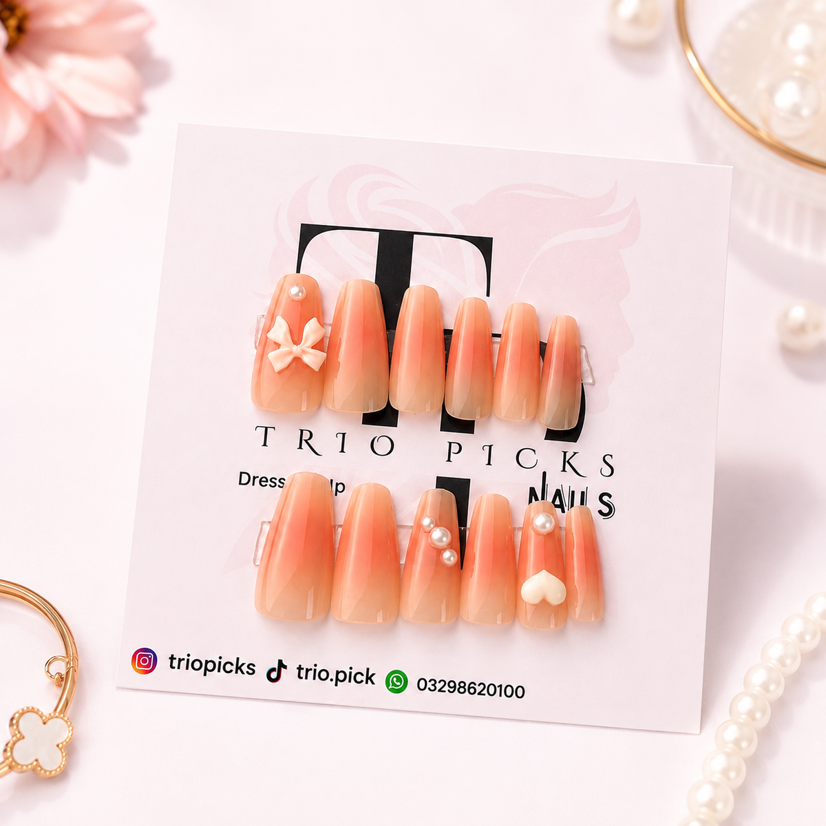 Peach Ombre Nails