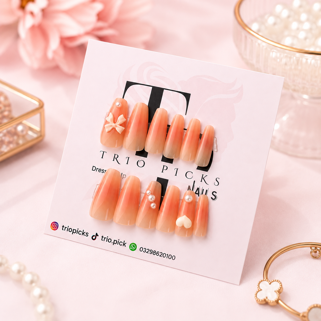 Peach Ombre Nails