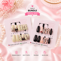 Cream & Black Design Nail Duo