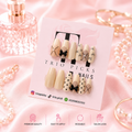 Classic Bow & Pearl Design Nails