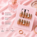 Gold Heart Design Nails