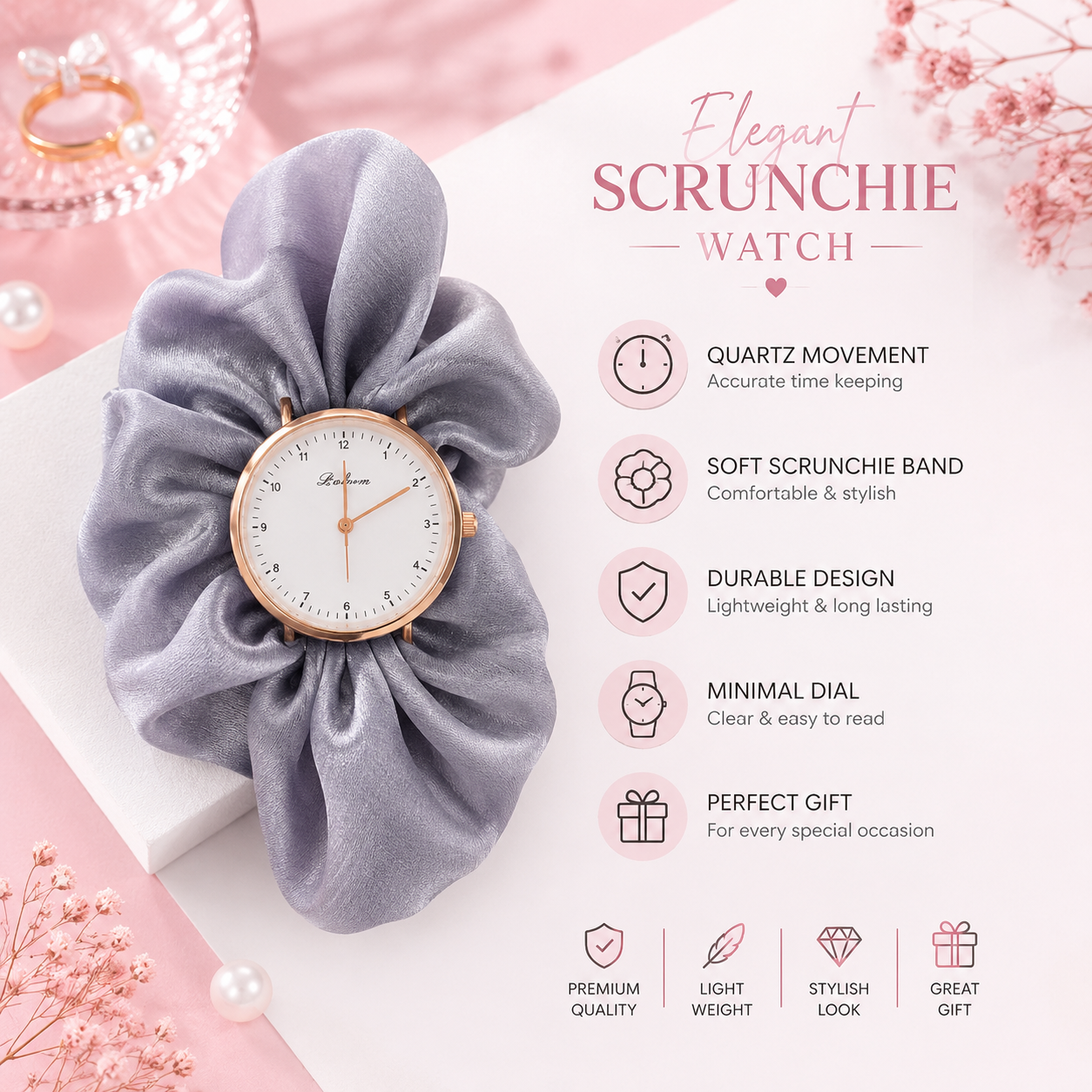 Elegant Scrunchie Watch
