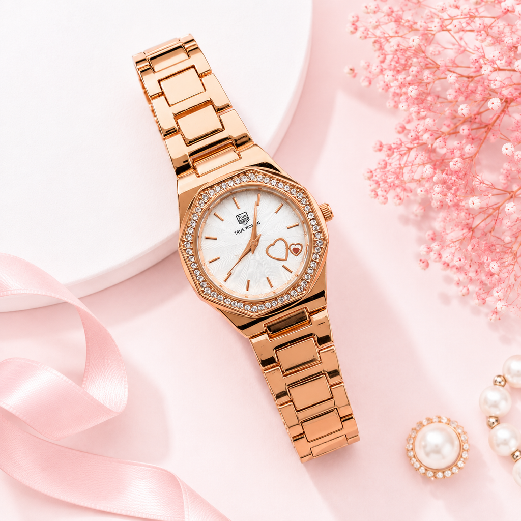 Rose Gold Heart Watch