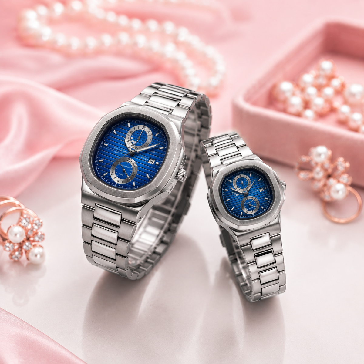 Royal Blue Couple Watch Set