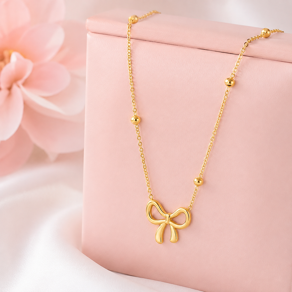 Stainless Steel Bow Necklace