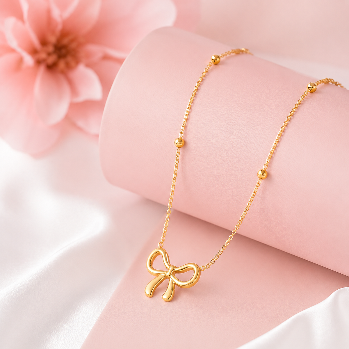 Stainless Steel Bow Necklace