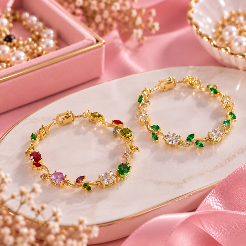Colorful Crystal Vine Bracelet