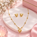 Golden Heart Pendant Set