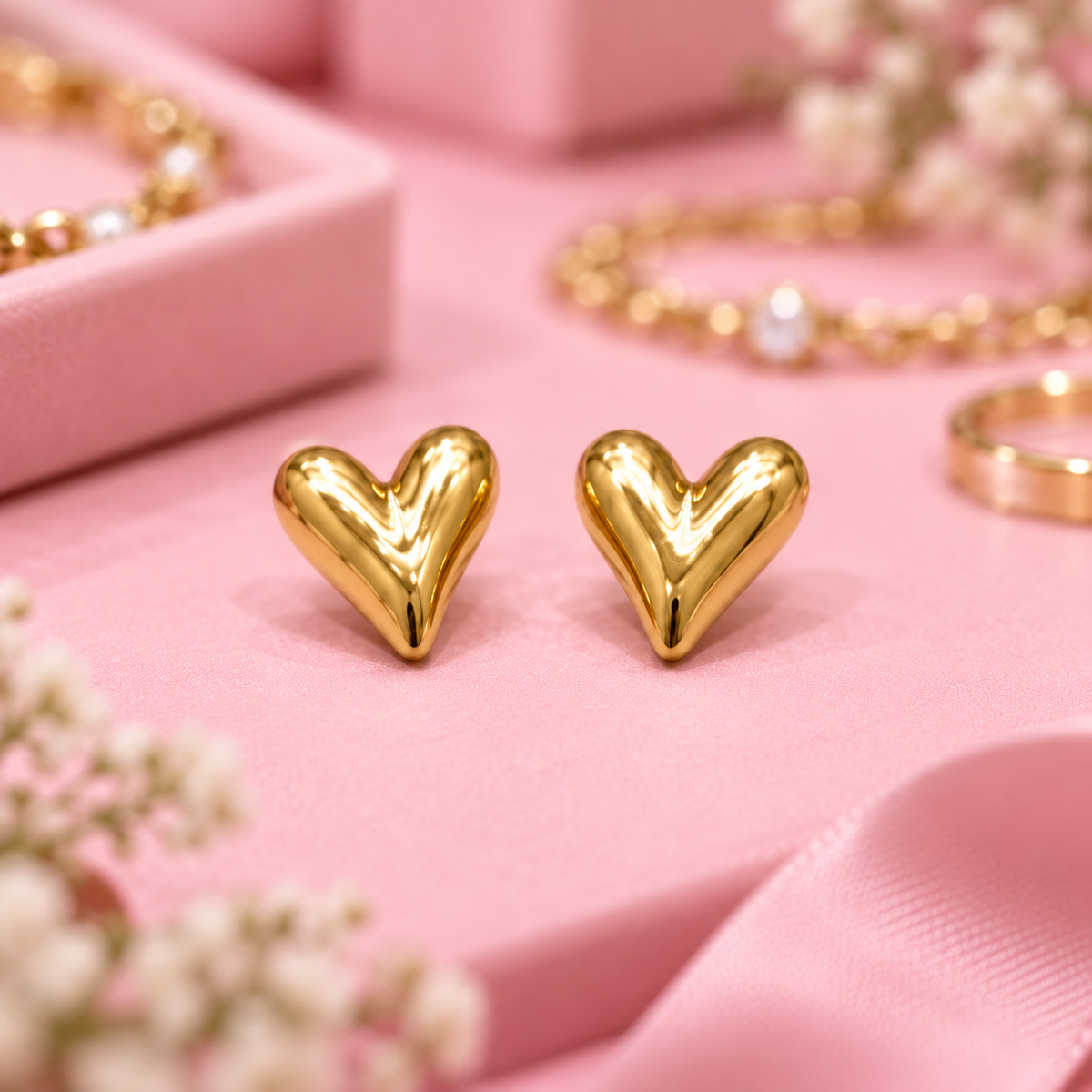 Golden Heart Earrings