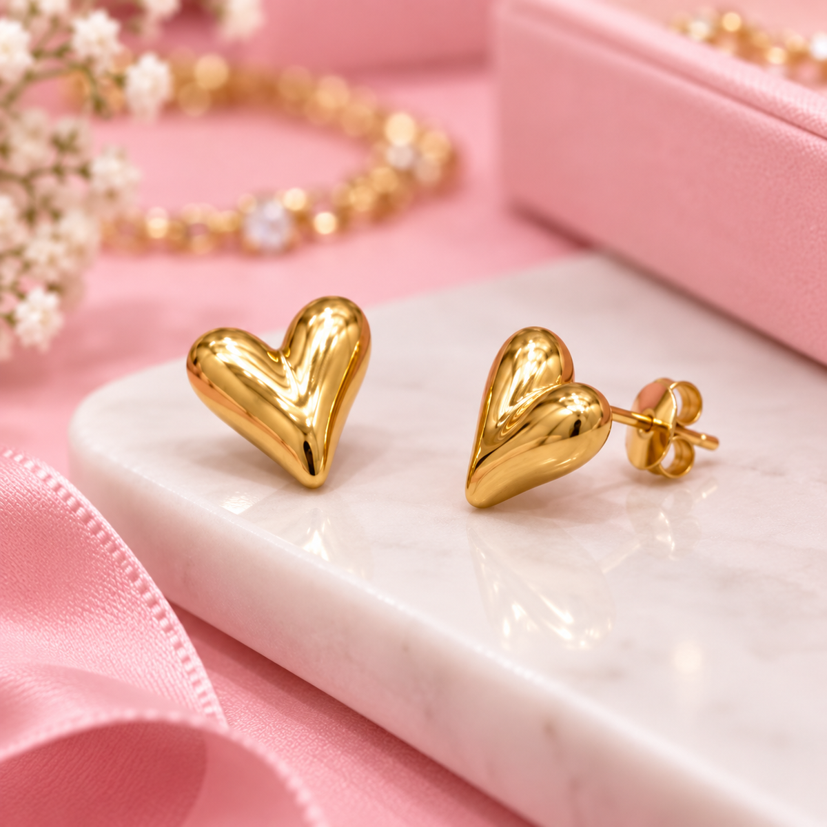 Golden Heart Earrings