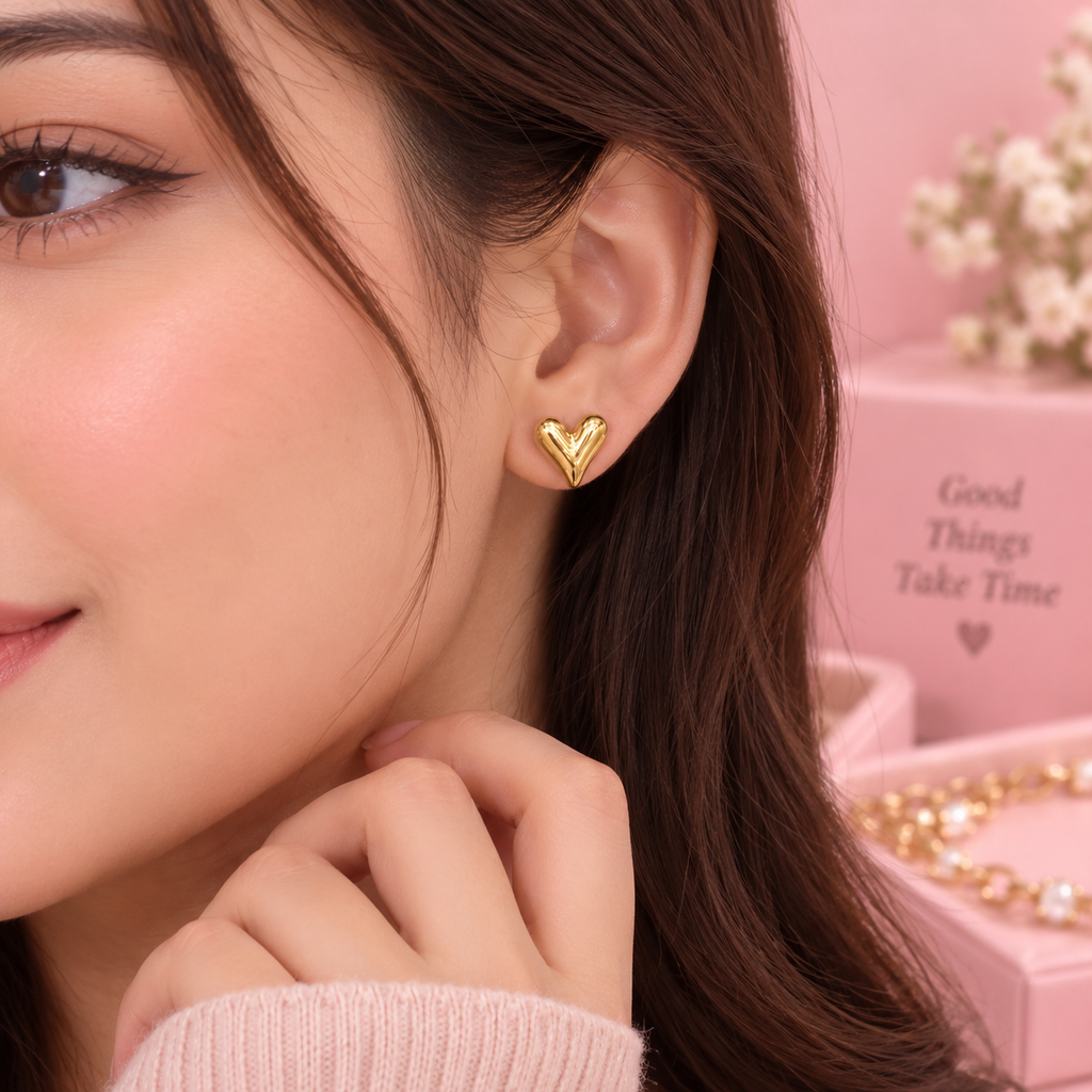 Golden Heart Earrings