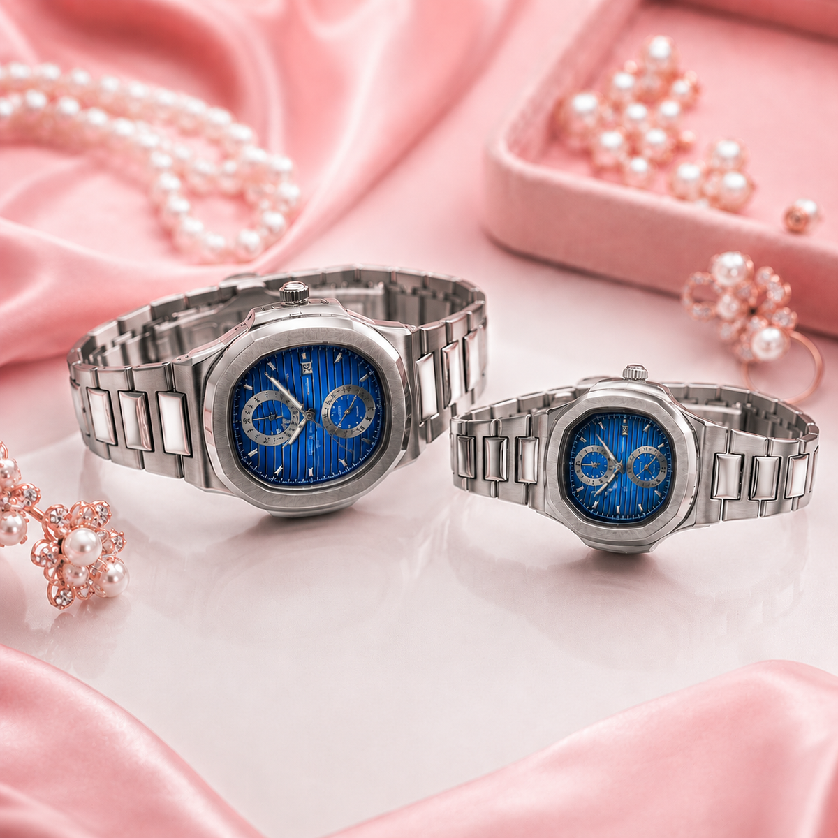 Royal Blue Couple Watch Set